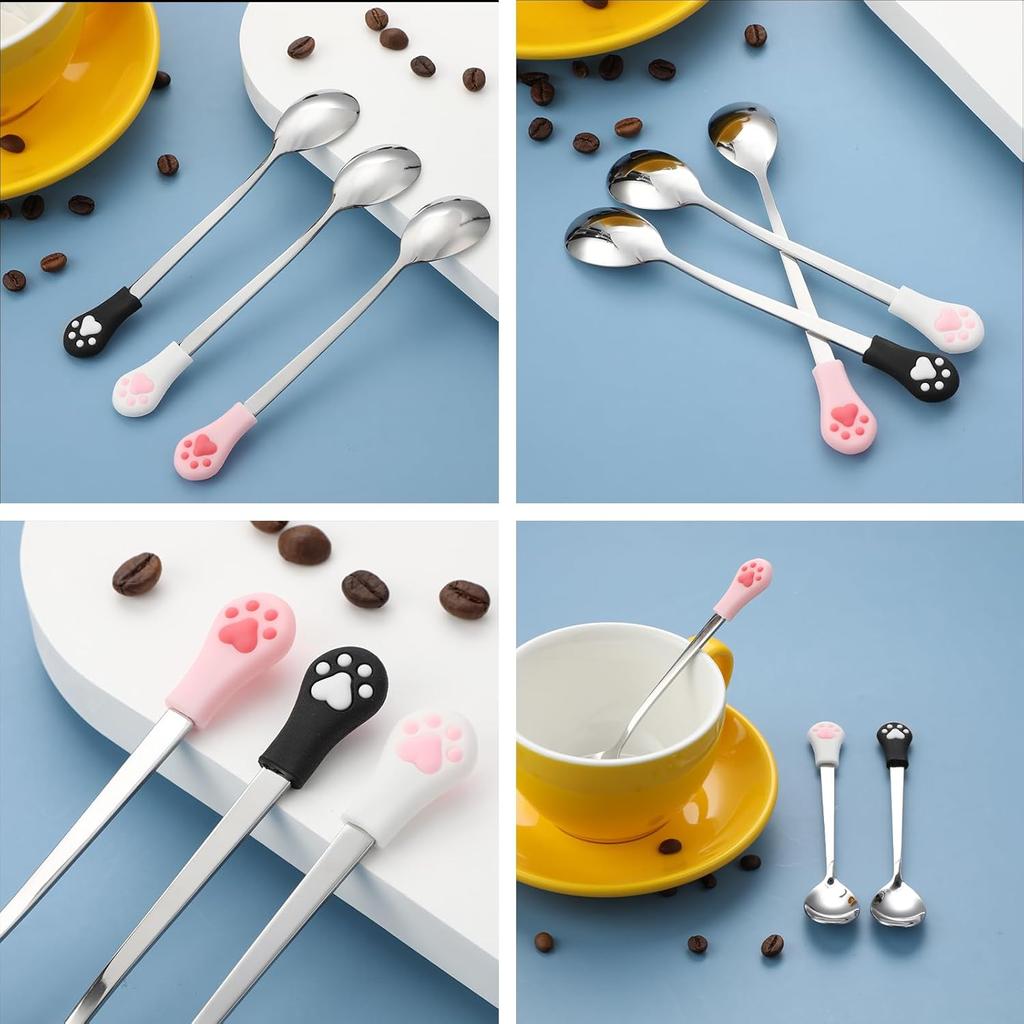 Cat Paw Spoons 3 Pcs. Taba Kids Cutlery Stainless Steel Tableware Kids Set