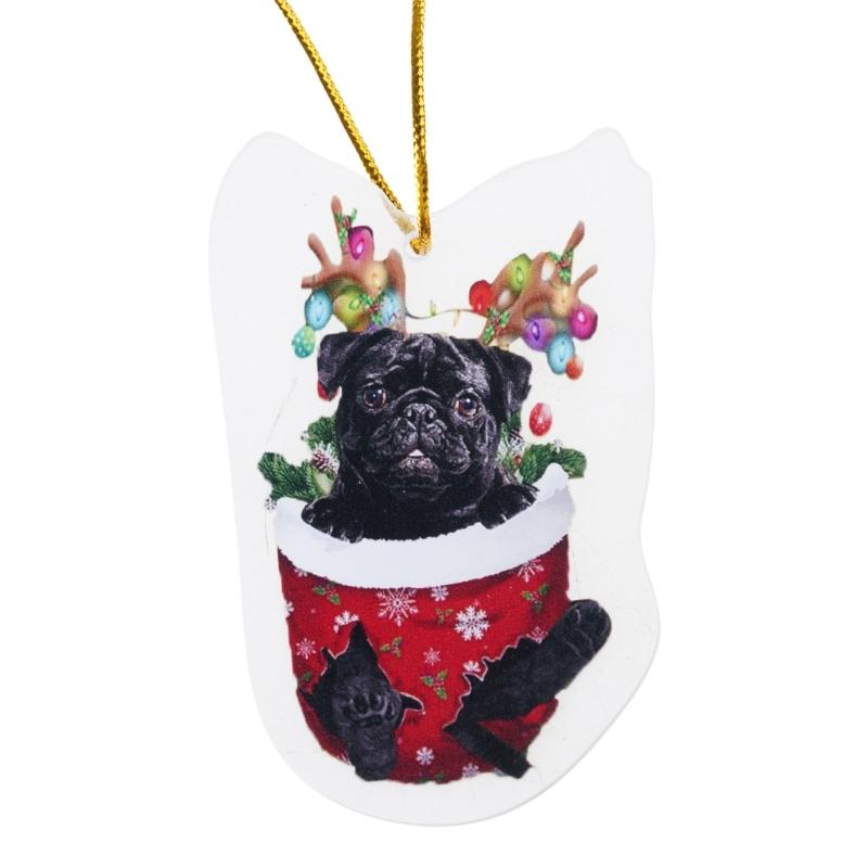 Festival Dog Hanging Charm Acrylic Dog Pendant Christmas Decoration Hanging Dog Ornament for Tree Adornment