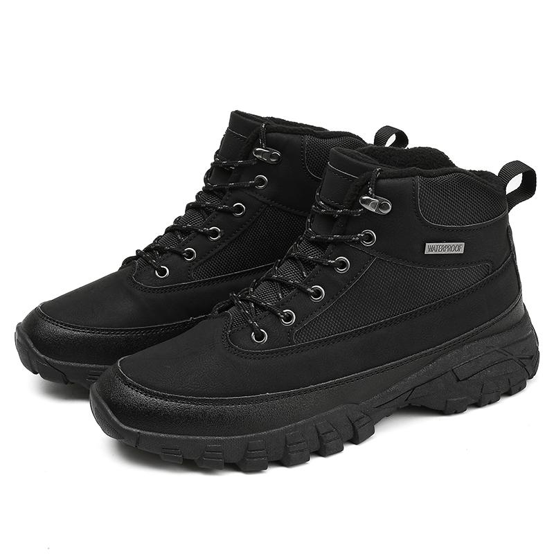 TUINANLE Men's High Top Casual Hiking Shoes - Autumn/Winter Wear-Resistant Trendy Sports Footwear Plush Boots