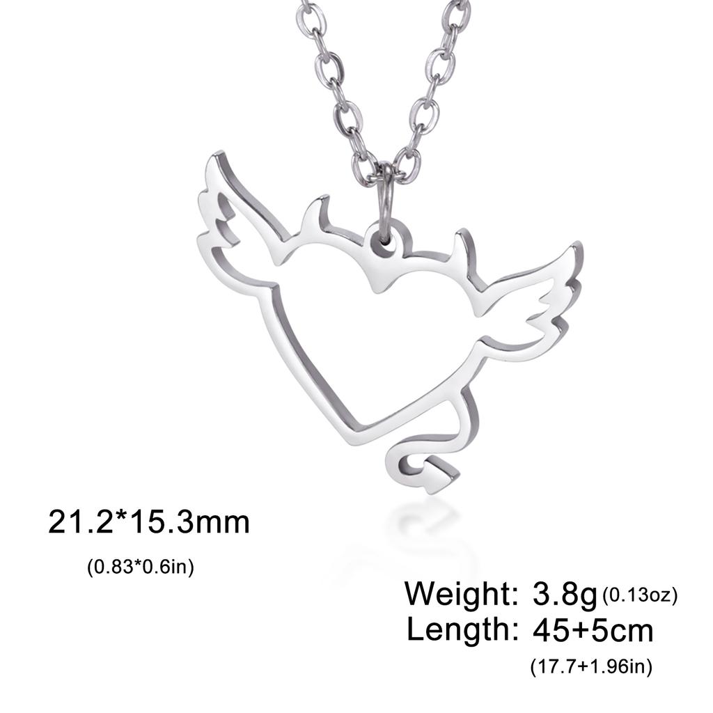 Devil Love Pendant Stainless Steel Necklace Men And Women Fashion Sweet Romantic Valentine's Day Gift Jewelry Gift