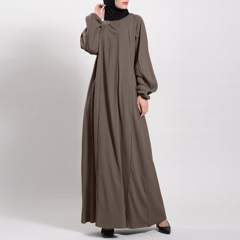 Women Muslim Islamic Abaya Kaftan Ladies Elegent Long Sleeve Maxi Dress