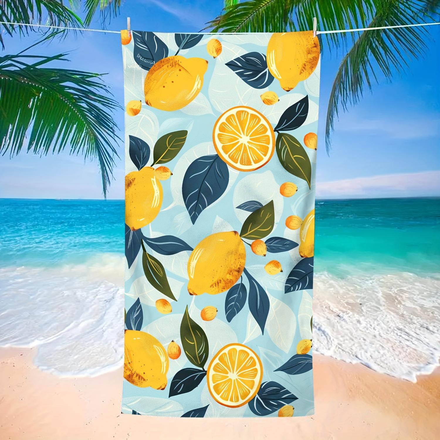 

Modern beach towel with lemon pattern suitable for home decoration beach pool sports travel swimming yoga and other occasions W40*H60(CM)