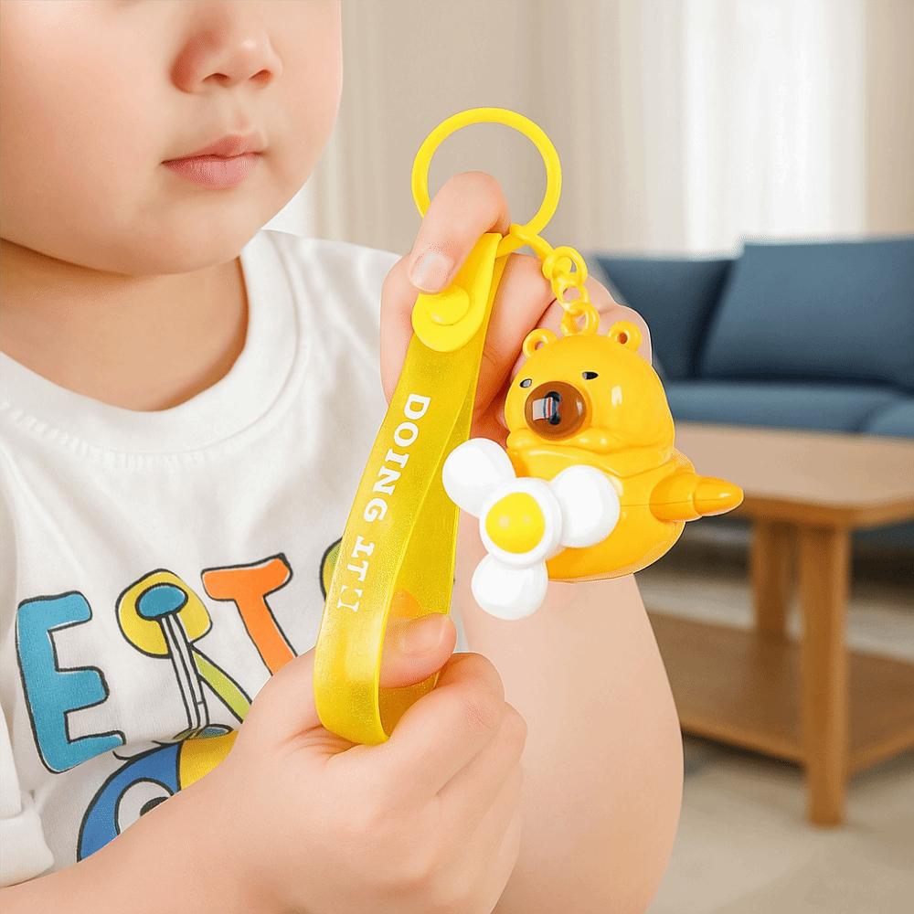 Cute Capybara Doll Fighter Keychain Cartoon Capybara Aircraft Key Ring  Bag Charm