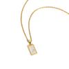 Minimalist Square Shell Pendant Necklace for Women, Copper 14K Gold Plated Geometric Pendant, Elegant Aesthetic Jewelry Gift