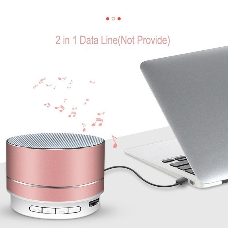 Subwoofer de metal portátil sem fio Bluetooth Speaker Computador Mini Bluetooth Audio MP3 Music Player