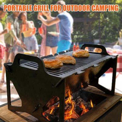 Slot Grill Collapsible BBQ Grill Tool-Free Setup Portable Camping Grills for Camping