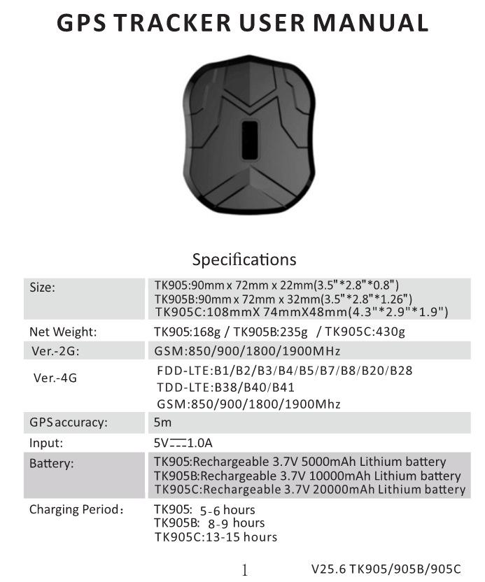 TKSTAR Magnetic GPS Tracker TK905 Series - Long Standby for Vehicles and Containers