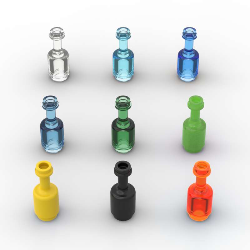 Wucifang Bags Unisex Kids My Own Creation 10Pcs 95228 Utensil Transparent Glass Bottle Building Blocks Wine Assemble Do-It-Yourself Parts Blocks Particle Playthings Children