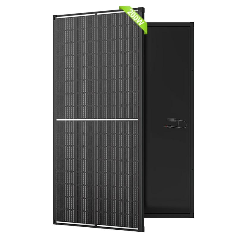 

Rvpozwer 12.8V 200W Monocrystalline Solar Panel 18BB N-Type Module Off Grid PV Power Cells Waterproof For Roof Home Off Grid 200W
