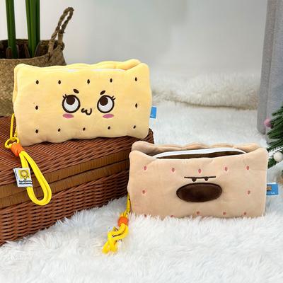 Kreatives Keks-Schiebekissen Plüsch Umhängetasche Große Kapazität Niedliche Handtasche Winter Neu Keks-Make-up-Tasche