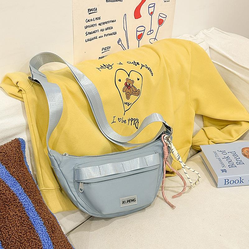 Girls Style Small Satchel Casual Commuter Dumpling Bag Versatile Pink Messenger Bag Niche Shoulder Bag Women