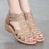 Soft Leather Roman Sandals for Women with Soft Soles, Mom's Shoes for Wearing As Outerwear, Women's Sandals with Wedge Heels, Women's Shoes