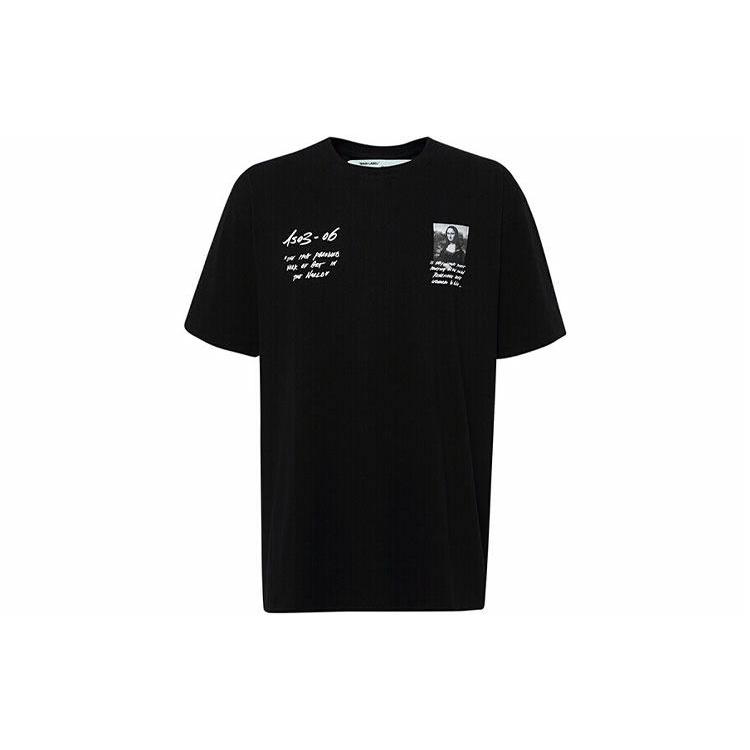OFF WHITE Oversized Monalisa Graphic Print T Shirt OMAA027S191850051020