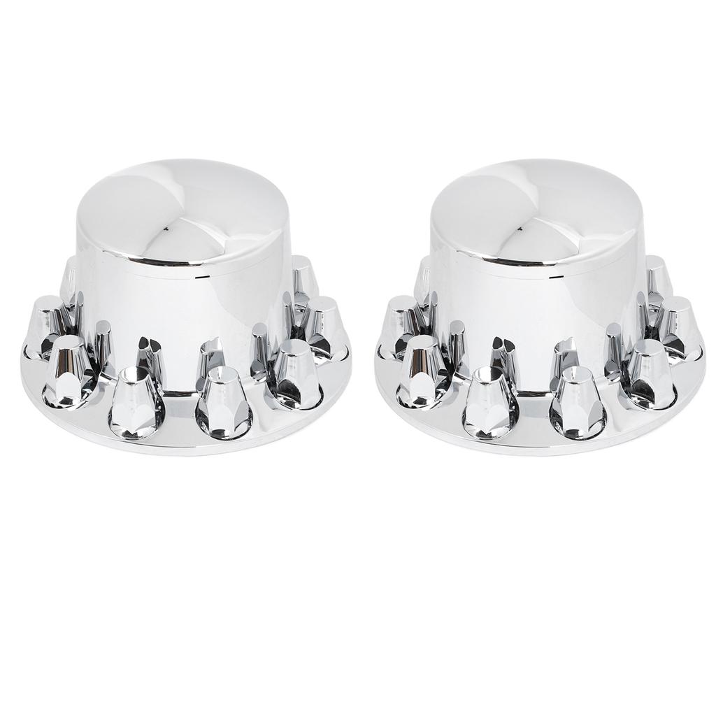 2PCS Rear Wheel Axle Covers Kit Chrome Plated Prevent Rust for Most Trucks Trailers Vehicles with 33mm Flange Lug Nuts