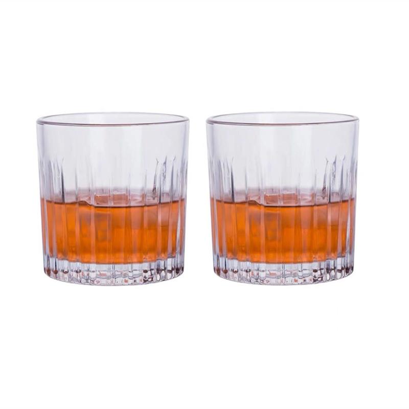 

Cocktail Glass Coffee Cup Latte Mocha Mugs Cafe Exquisite Glassware Whiskey Glass Creative Drinkware Nordic Striped Glass Cup 2pcs