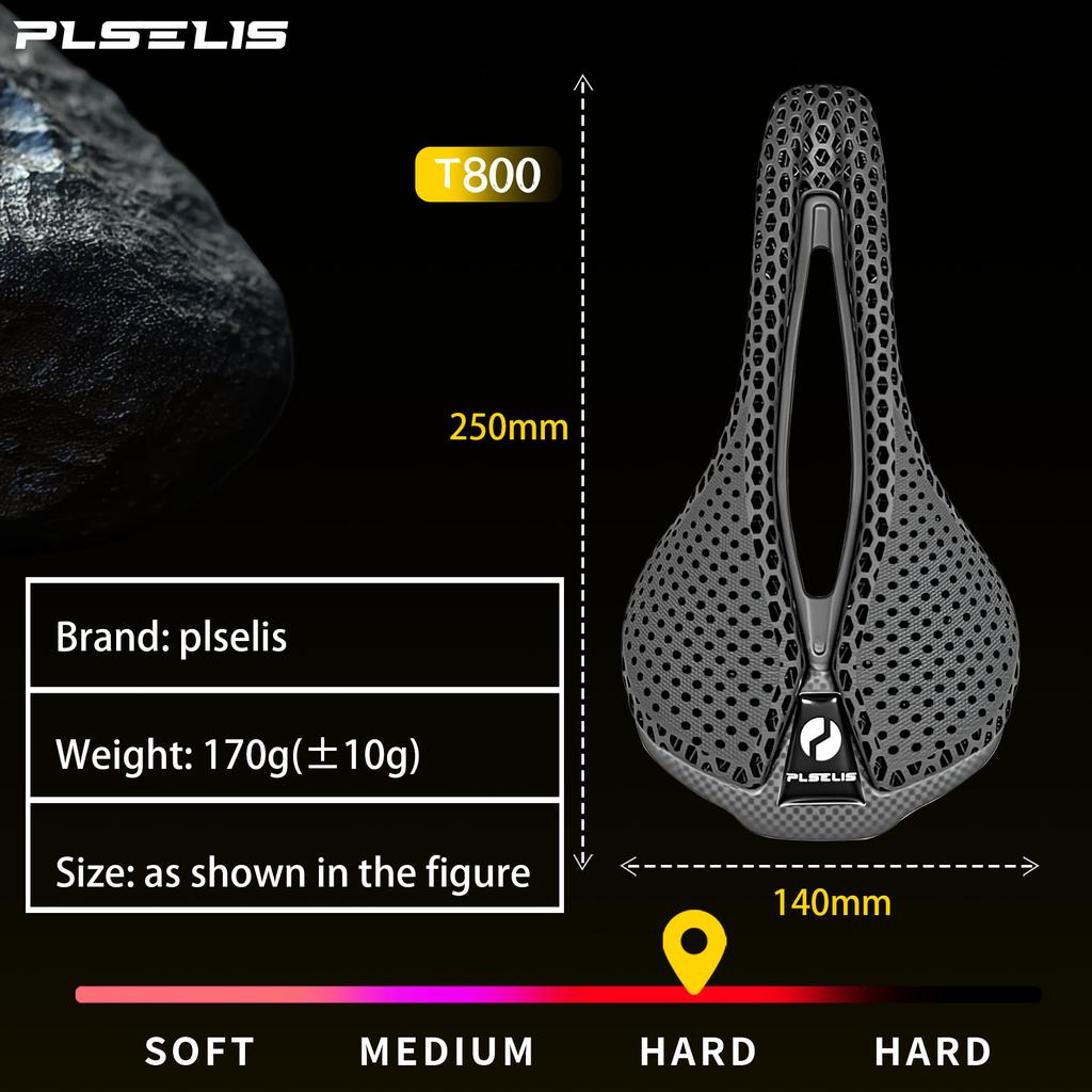 Plselis Celokarbonové sedlo 3D tištěné Sedlo na kolo Sedlo na silniční kolo Příslušenství k jízdnímu kolu Lehké Pohodlné sedlo