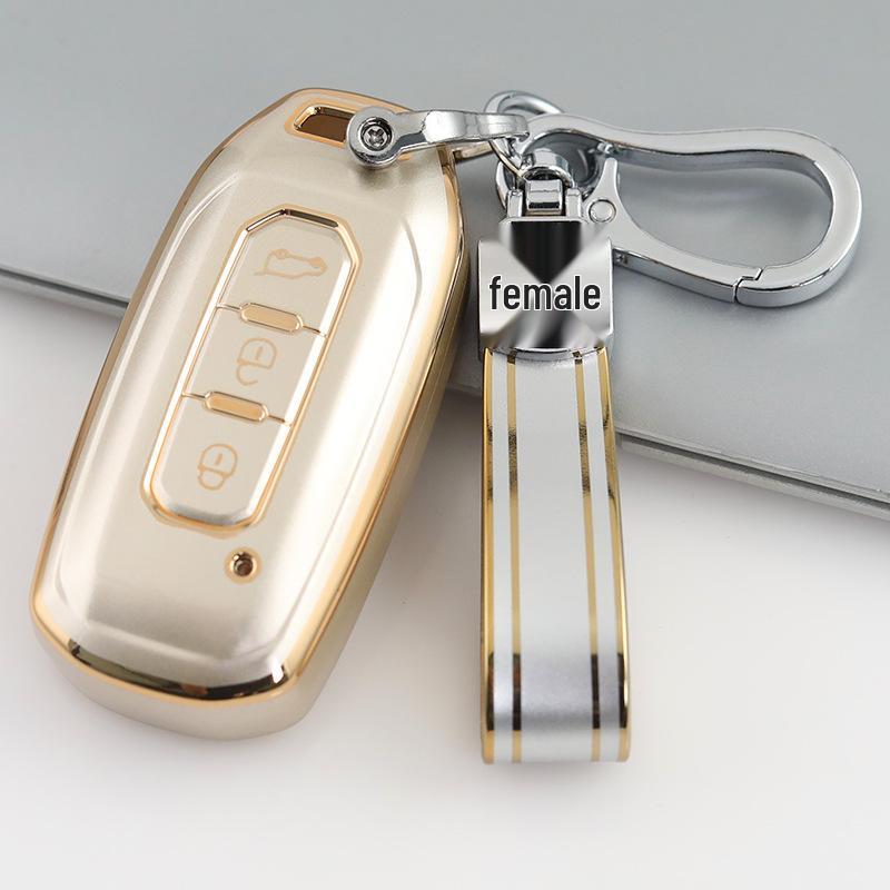 Champagne Gold TPU Key Case Cover for 2020 Ford JMC Yuhu 7 Lingjie