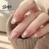 Salon Quality Fake Nails 10Pcs Cats Eyes Press on Kit, Glossy Almond Stick-on Nails, Long Glue False for Women Girls Press-on