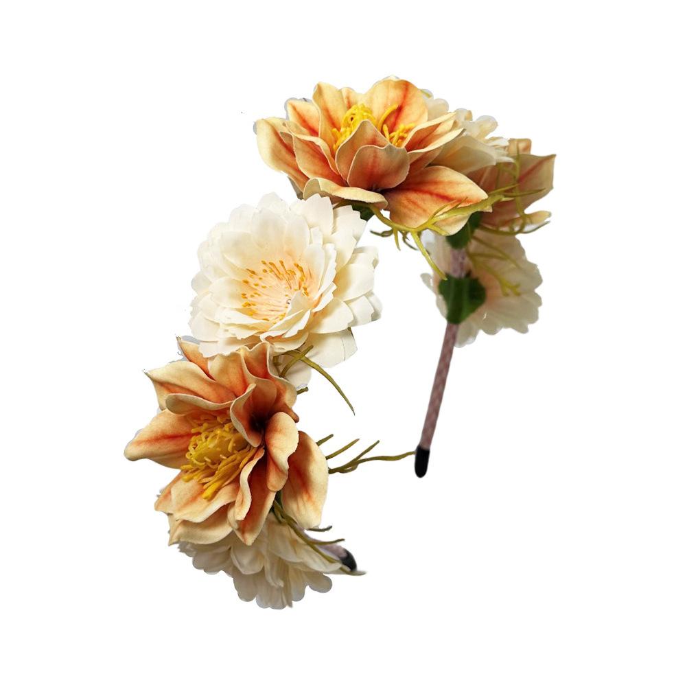 New forest simulated flower headband, super fairy tourism, beautiful flower element hair accessories, princess photo wreath headdress