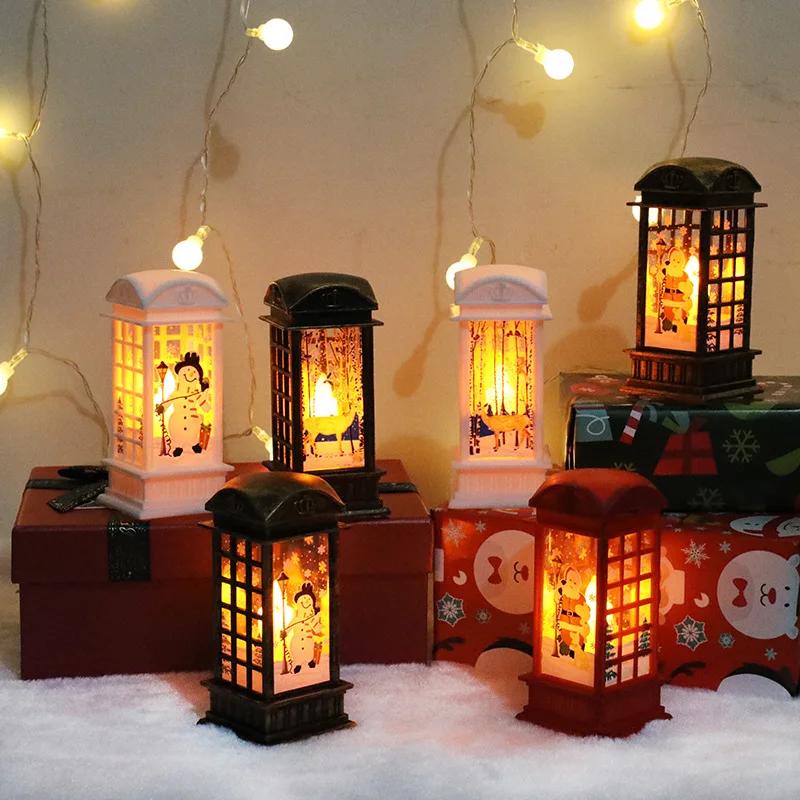 Christmas Decorations Small Wind Lantern Old Man Snowman Decoration Wind Lantern Desktop Decoration Christmas Ornaments