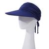 Sun Hat Wide Brim UV Protection Ponytail Hat Pleated Design Elastic Fit Empty Top Hat Summer Beach Travel Outdoor Sports Hat