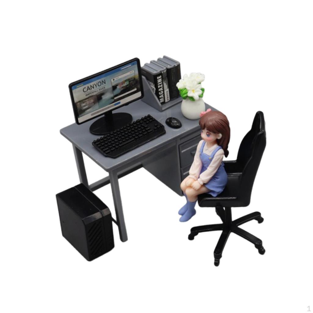 Mini Office Desk And Chair Set, Role-playing Toy, Learning Model, Creative Children's