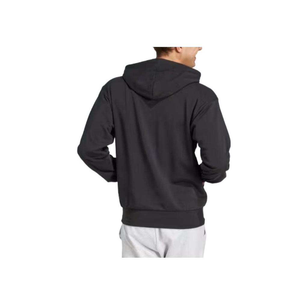 Adidas Essentials Feelcozy French Terry Hoodie Black/White Men Streetwear JE3849