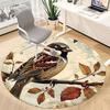 1PC Bird Office Round Area Rug, Mat Suitable For Office, Under Office Chairs Bedroom Living Room Home Decor, Room Deco
