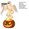 Decorative Yard Art for Halloween Swirling Ghost Pumpkin Lamp, Lighted Spooky Lamps Statue, Warm LED Outdoor Decoration Porch Garden Lawn Decorations