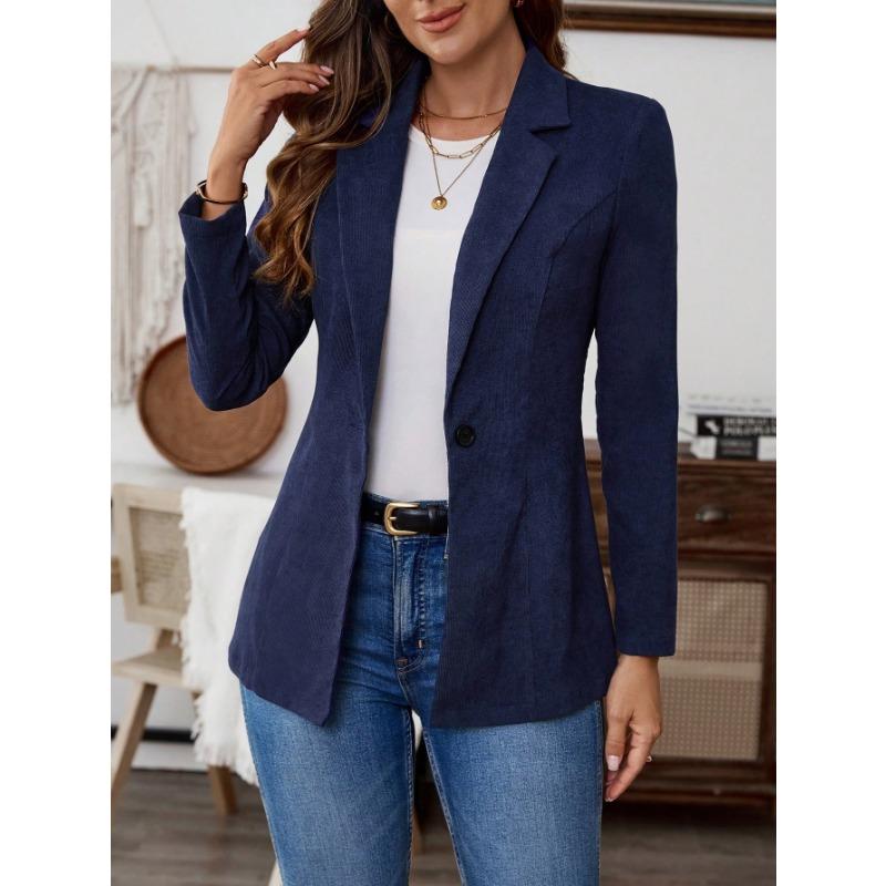 Women's 2025 Autumn and Winter New Corduroy Solid Color Suit Button Jacket