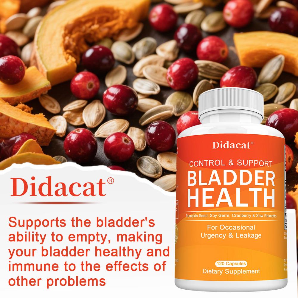 Bladder Support Dietary Supplement, Pumpkin Seed Cranberry Saw Palmetto Soy Germ Extract, 120 Capsules 60‑Day Supply