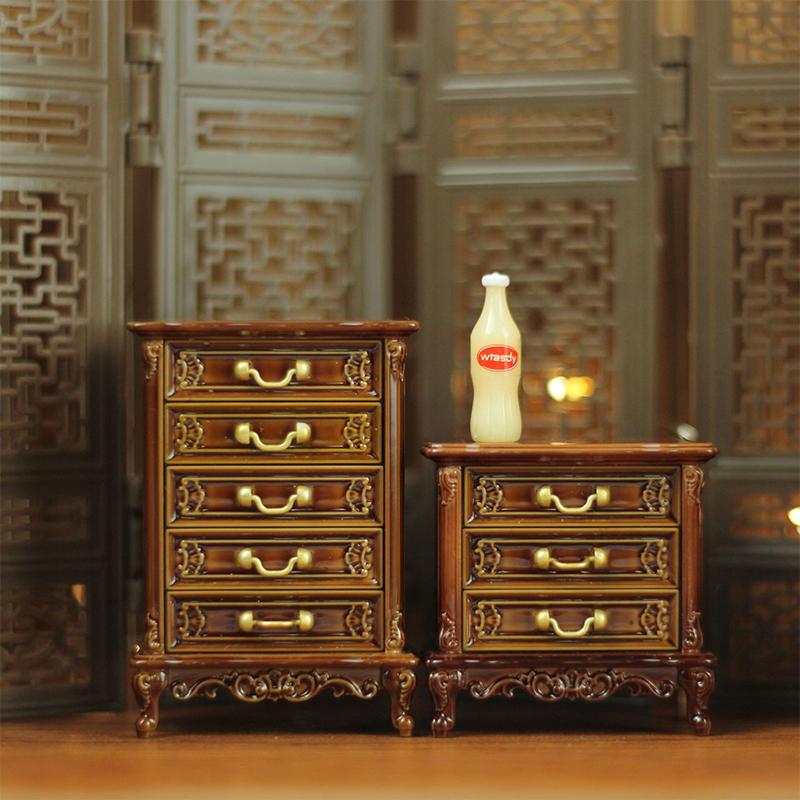 1 Stück Puppenhausmöbel Ornamente Mini Europäischer Stil Retro Schrank Modell