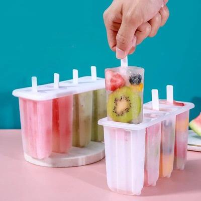 4 gleichmäßige Eis am Stiel-Formen mit Deckel, Eiscreme-Formen, Eiscreme-Formen zum Selbermachen, Eiscreme-Formen für selbstgemachte Eiscreme, Eis am Stiel-Formen
