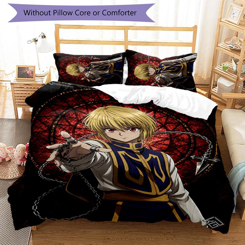 Kurapika 3pcs Bedding Set Duvet Cover Closure Includes 1 Duvet Cover & 2 Pillowcases for All Seasons Bedroom Home Dorm Decor