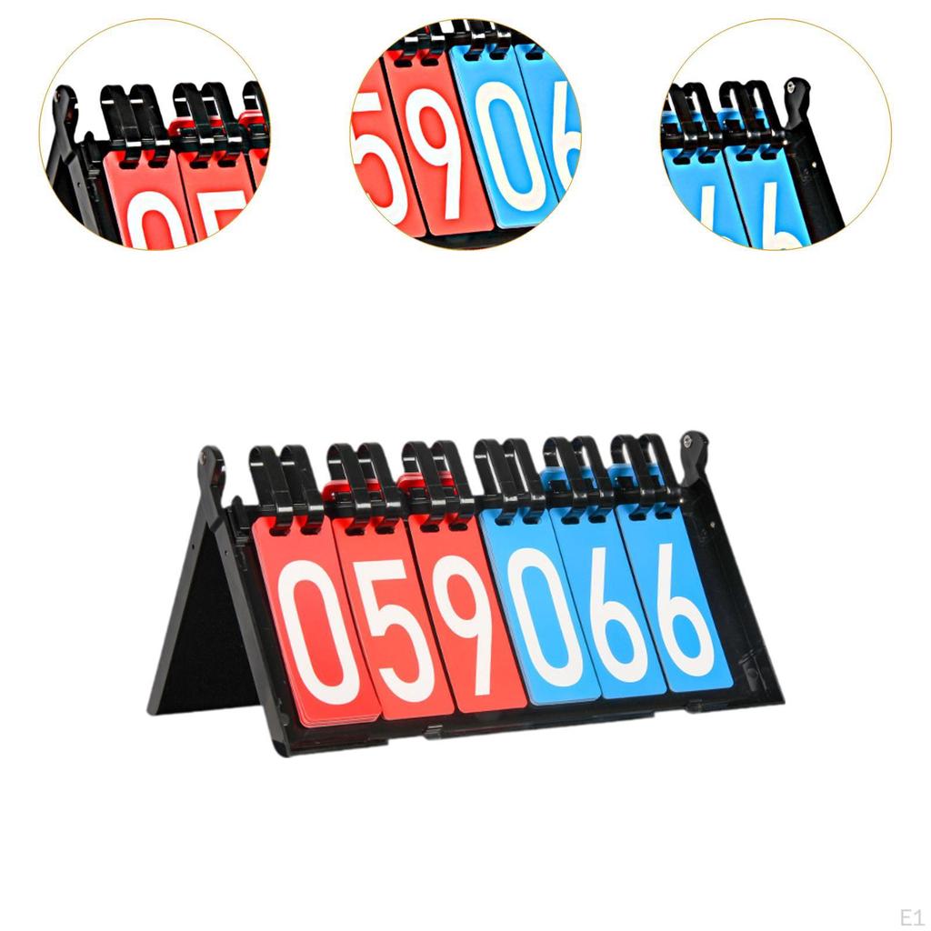 Tabletop Scoreboard Compact Portable Score Card Flipper Board for Volleyball Tennis