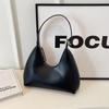 Stylish Underarm Shoulder Bag Ladies PU Leather Solid Color Underarm Vagabond Purse and Handbag