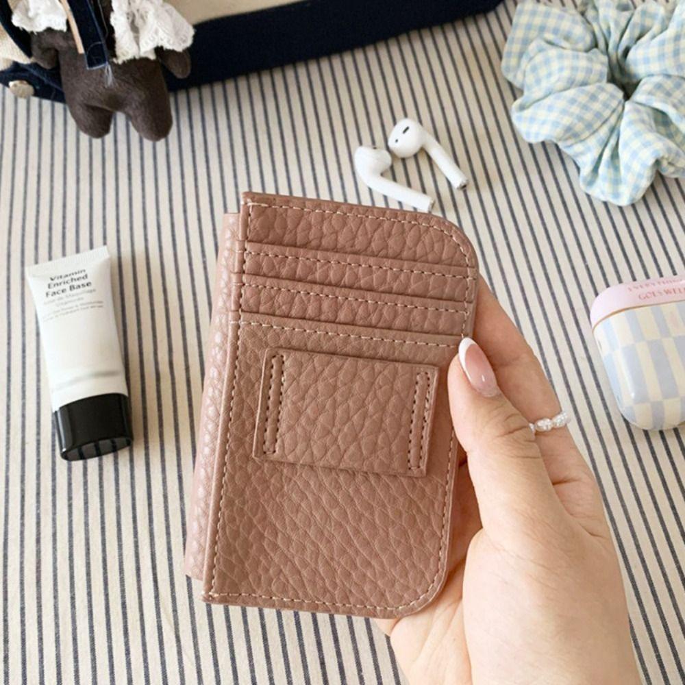 Card Bag Short Clutch Bag Korean Style Envelope Change Bag Elegant Lichee Pattern Wallets Female