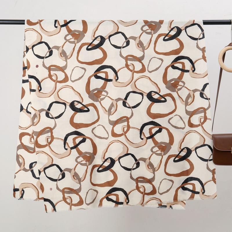 Circle skin-friendly velvet new autumn and winter skin-friendly and warm imitation cashmere printed scarf versatile shawl