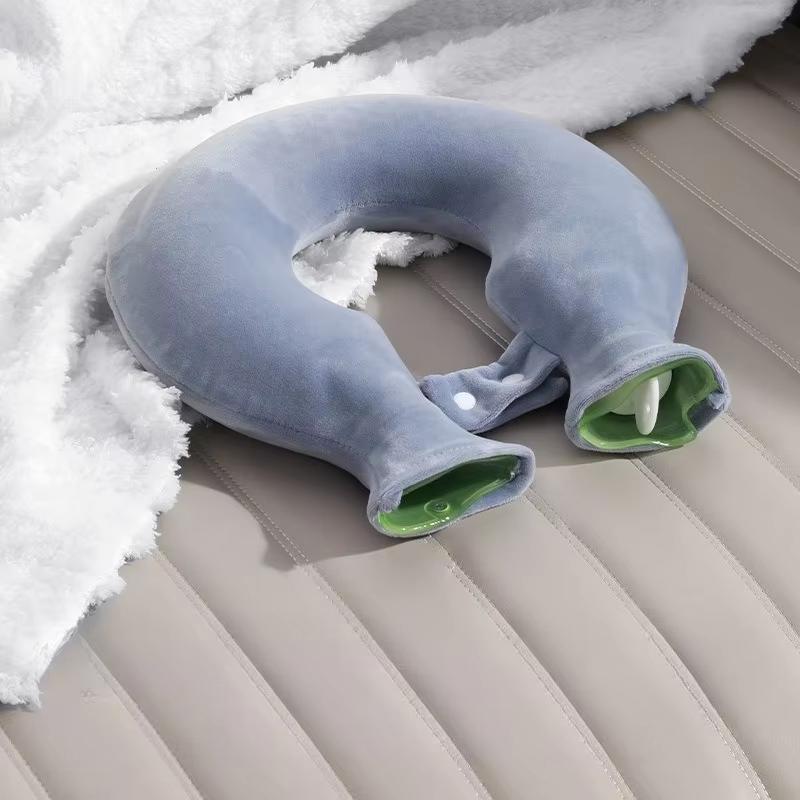 U-shaped Hot Water Bag for Neck Soft Plush Neck Warmer Hot Water Bottle Winter Warming Supplies Hot Cold Compress Physiotherapy