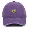 Korean Style Sunflower Embroidered Cotton Baseball Cap with Sun Protection