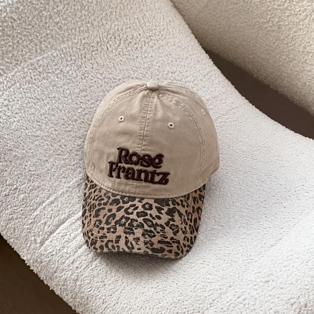 Letter Embroidery Leopard Print Baseball Cap Polyester Spicy Girl Peaked Cap  For Women