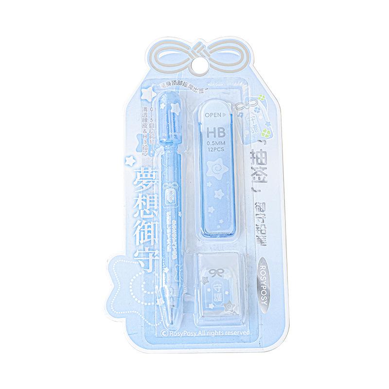 Japanese Omamori Fortune Pencil Set Kawaii Ins Transparent 0.5mm Cute Mechanical Pencil  Aesthetic Study Gift for Students