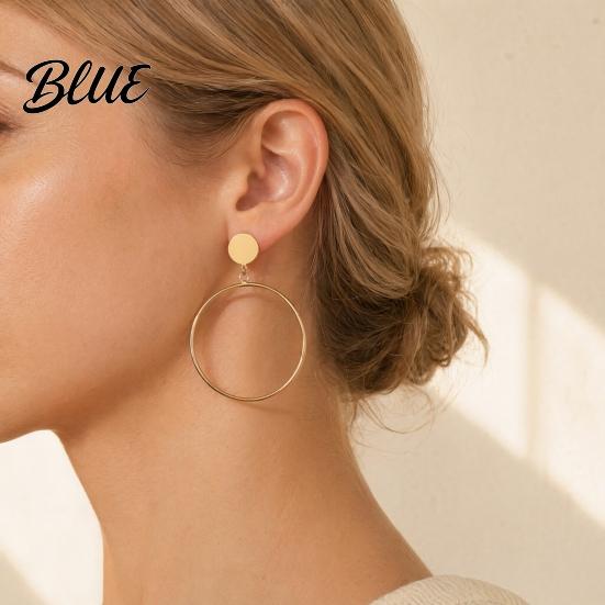 Face Slimming Earrings 1 Pair Drop for Women Large Circle