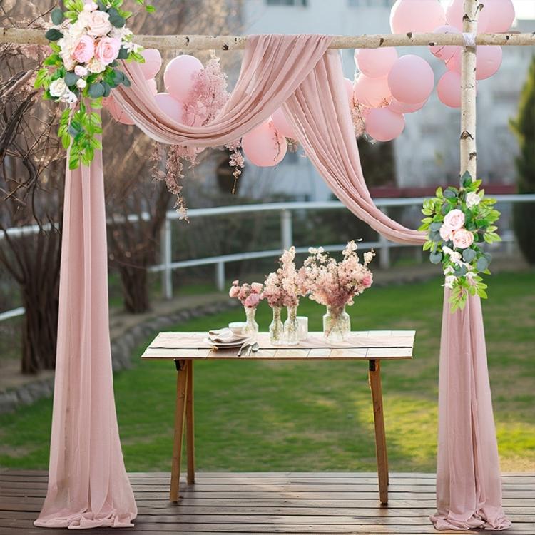 Good Quality Crinkle Proof Chiffon Curtain Versatile Sheer Fabric Arch Drape for Celebration Event