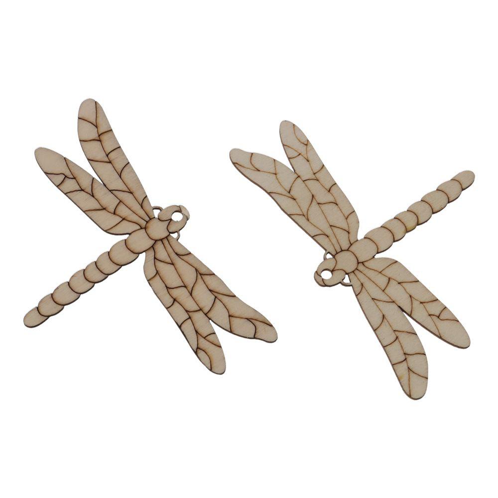 30pcs Dragonfly Shaped Wooden Dragonfly Cutouts Wooden Color about 9.7*6cm Unfinished Wood Slices Plywood Material