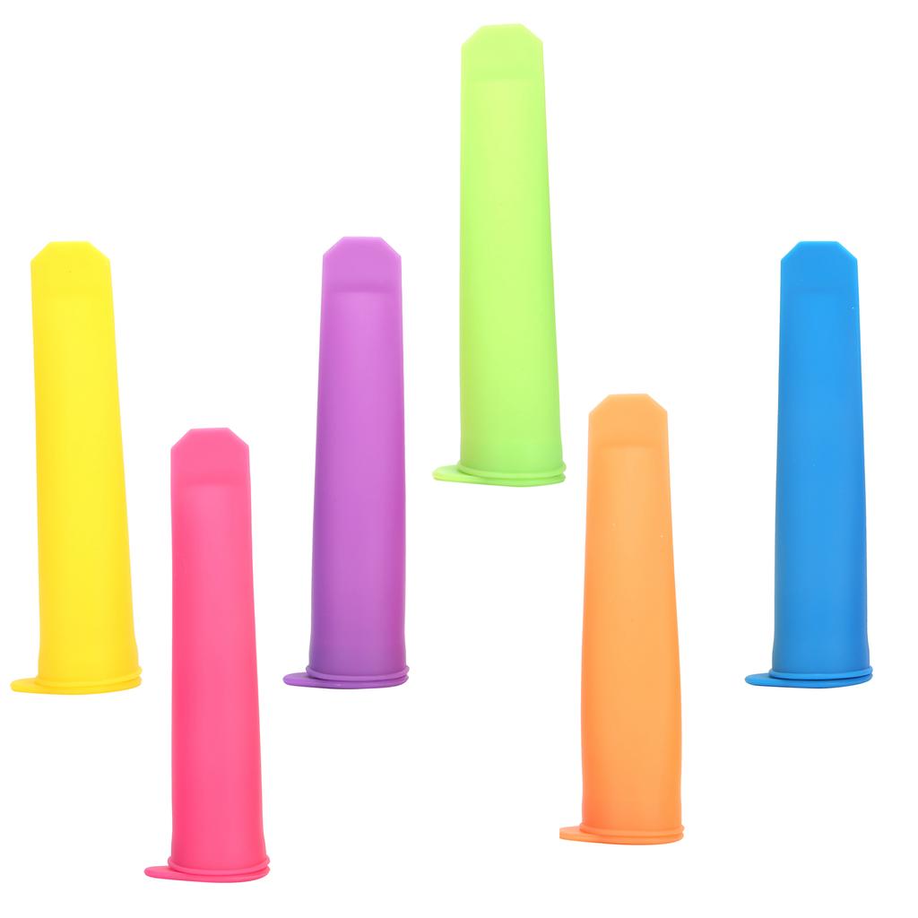 6Pcs Silicone Ice Cream Mold Reusable DIY Ice Bar Maker Mould with Lid for Kid and Adult