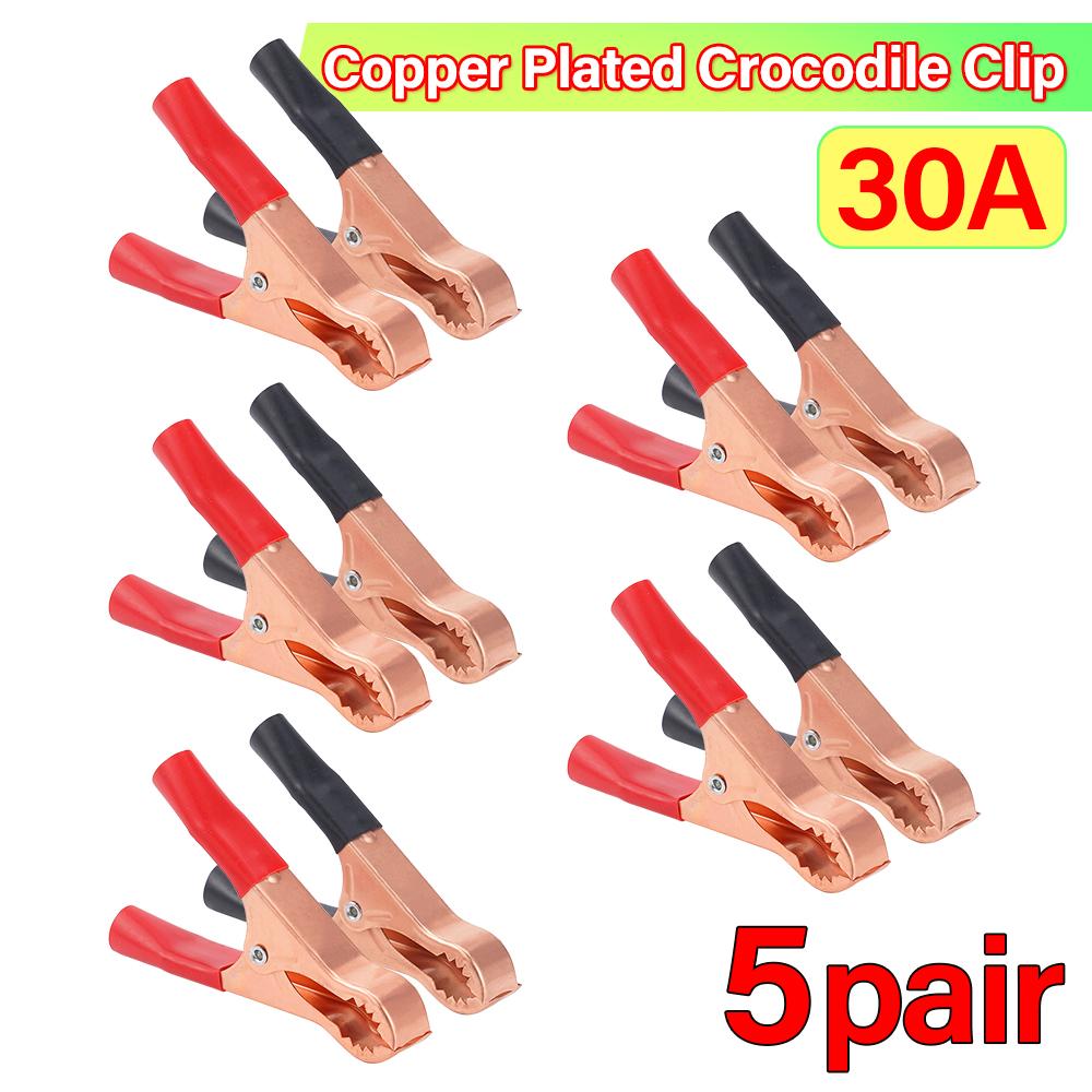 1/5/10Pair 30A 70mm Car Alligator Clips Connector Battery Test Lead Clips Electrical Equipment Parts High Quanlity