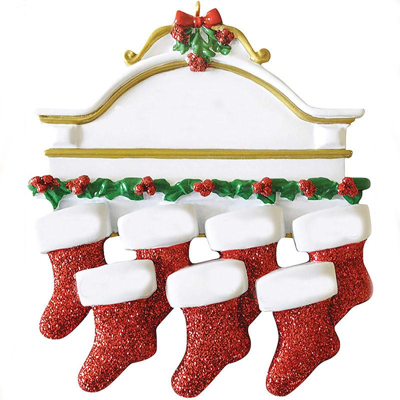 Christmas Resin Creative Stockings Family Nameplate Diy Christmas Ornament For Decor Home