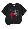Kids Boys Girls 100% Cotton Crew Neck Short Sleeve T-Shirt, Superhero Spider Cartoon Print Casual Summer Tee for Daily Wear and Outdoor Activities