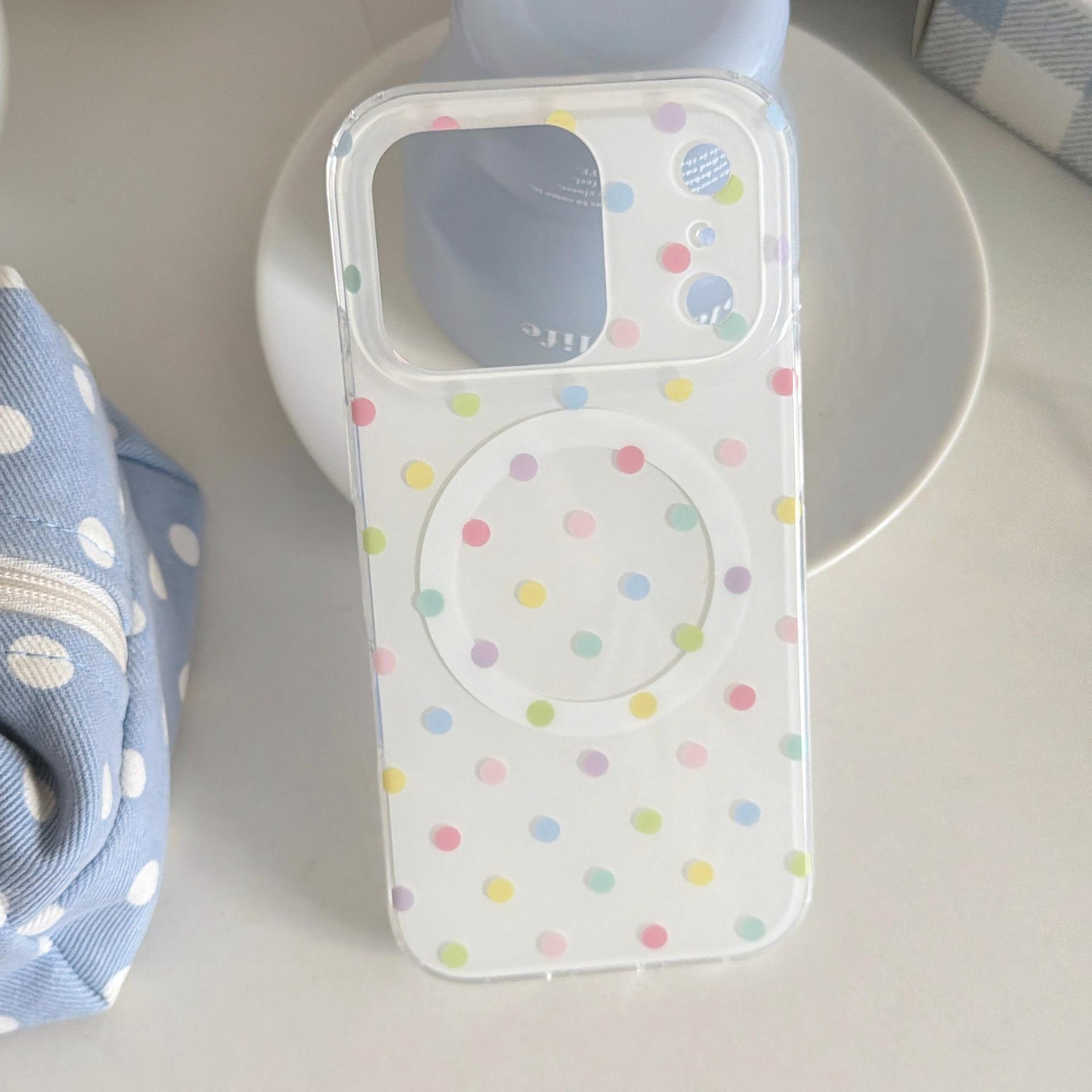 

Colorful Polka Dot Bear Shake Stand Case for iPhone 15/14/16 Pro Max iPhone 17